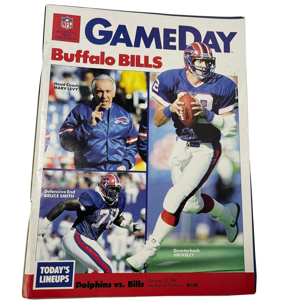 Miami Dolphins Vs Buffalo Bills Game Day Program Oct 25 1987 NFL Joe Robbie